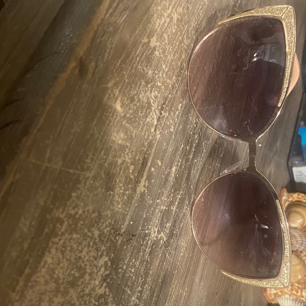 Versace Gold Frame Sunglasses with Brown Lenses